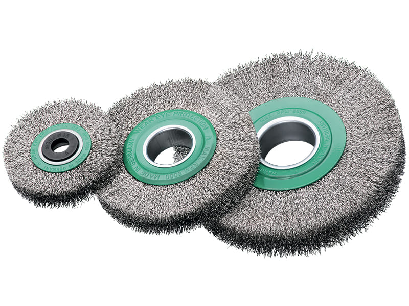 Цилиндрическая щетка, нержавеющая проволока диаметр 125 мм длина 27 мм ворс 0,30 мм