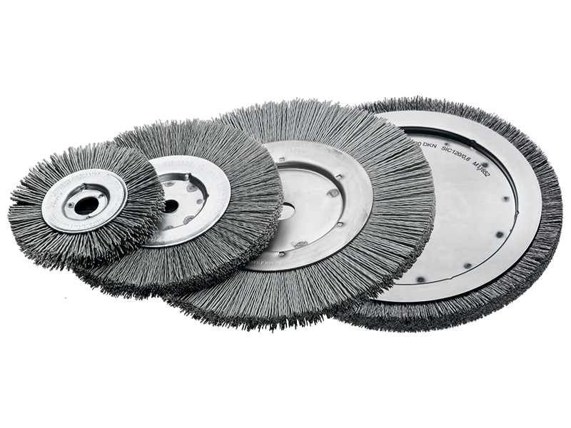 Однорядная цилиндрическая щётка, волокно с карбидом кремния диаметр 178 мм длина 46 мм ворс SIC 120/0.6