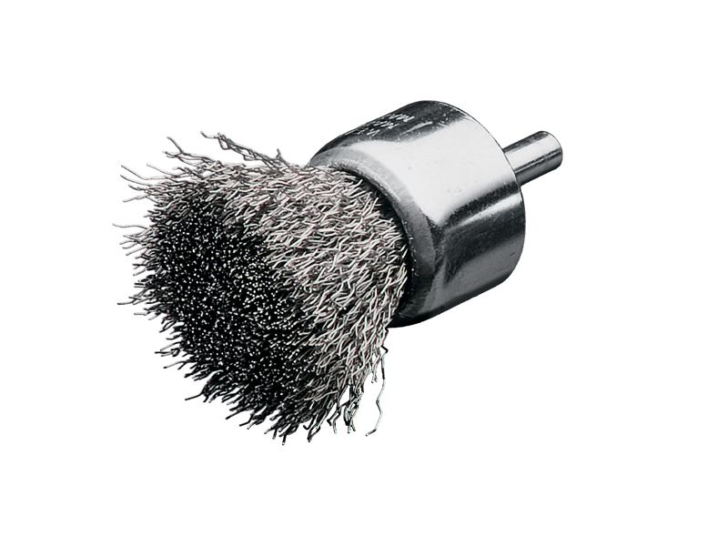 Щетка концевая с хвостовиком 6 мм нержавеющая проволока диаметр 30 мм длина 25 мм ворс 0,30 мм