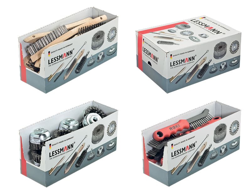 Щетка тонкая прямая с пластиковой ручкой в коробке для презентации 4 рядная полиамидная проволока ворс 0,30 мм