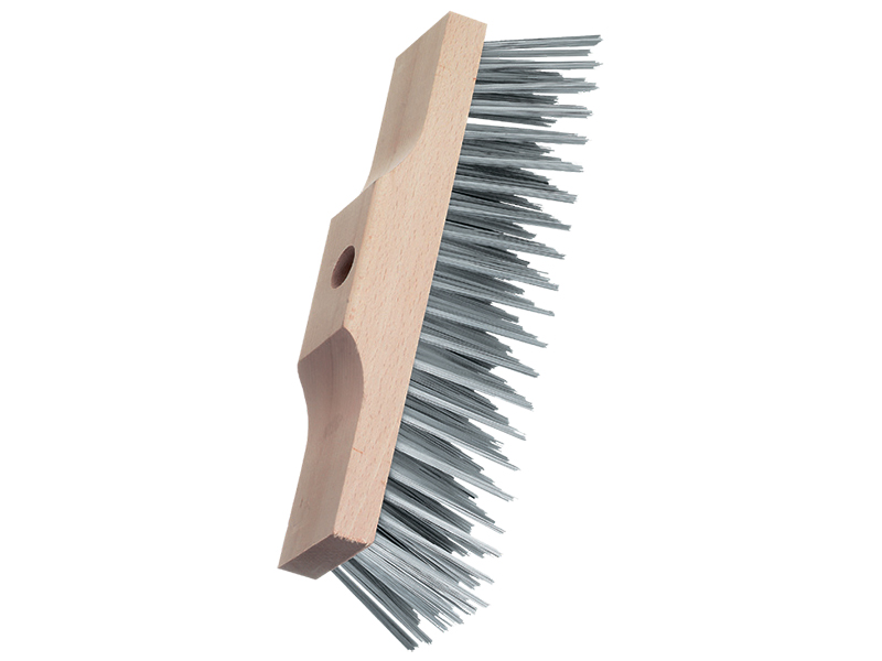 Метла с профилированным корпусом с прямой стальной проволокой 6х23/24 рядов ворс 0,50 мм с отверстием под рукоятку Ø 23 мм