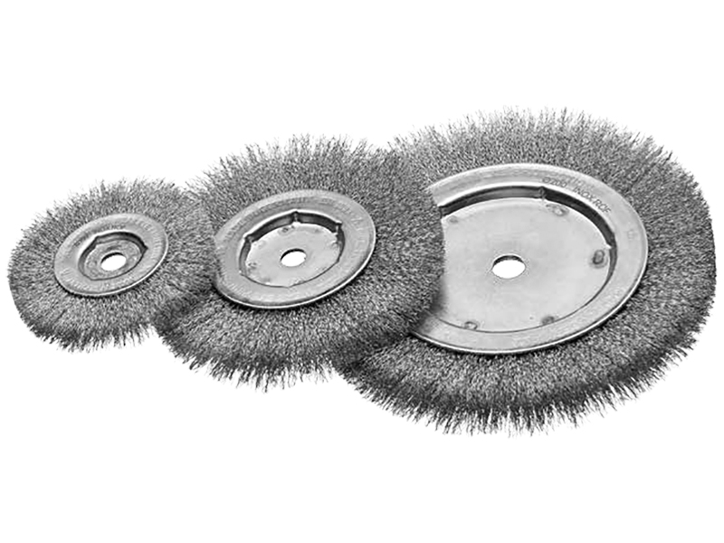 Однорядная цилиндрическая щётка, стальная нержавеющая проволока диаметр 80 мм длина 17 мм ворс 0,30 мм