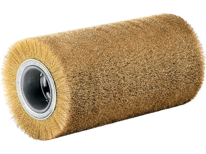 Валиковая щетка для удаления заусенцев, кордовая, гофрированная проволока диаметр 250 мм длина 50 мм ворс 0,38 мм