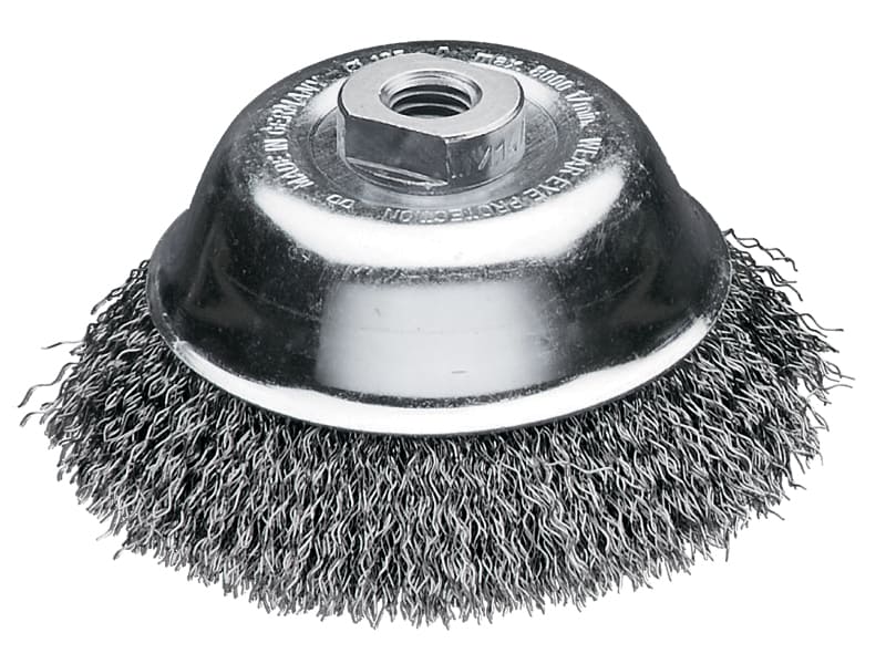 Чашечная щетка с гофрированной проволокой диаметр 65 мм длина 20 мм ворс 0,50 мм