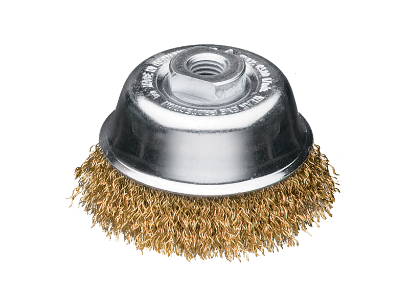 Чашечная щетка с кордовой гофрированной проволокой диаметр 100 мм длина 30 мм ворс 0,35 мм