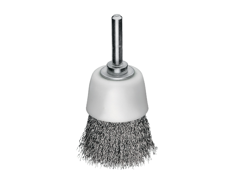 Щетка чашечная с хвостовиком 6 мм с пластиковой чашкой нержавеющая проволока диаметр 40 мм длина 30 мм ворс 0,30 мм
