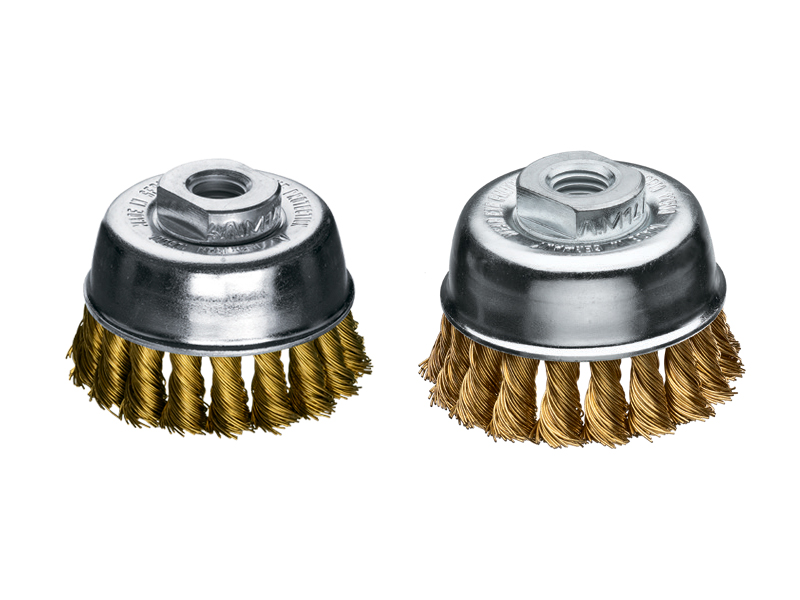 Однорядная чашечная жгутовая щетка без кольца, латунная проволока диаметр 65 мм длина 20 мм ворс 0,50 мм