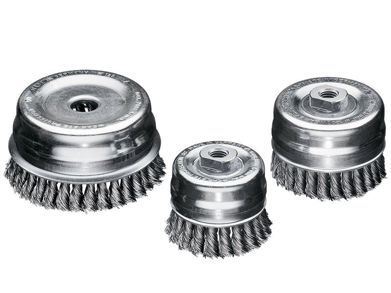 Однорядная чашечная жгутовая щетка с кольцом, стальная проволока диаметр 125 мм длина 23 мм ворс 0,80 мм