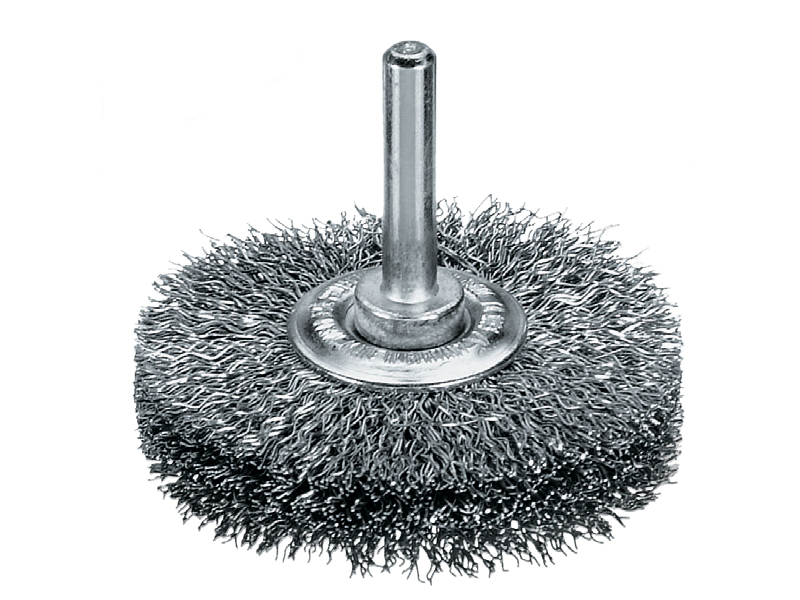 Щетка цилиндрическая с хвостовиком 6 мм со стальной проволокой диаметр 40 мм длина 9 мм ворс 0,30 мм