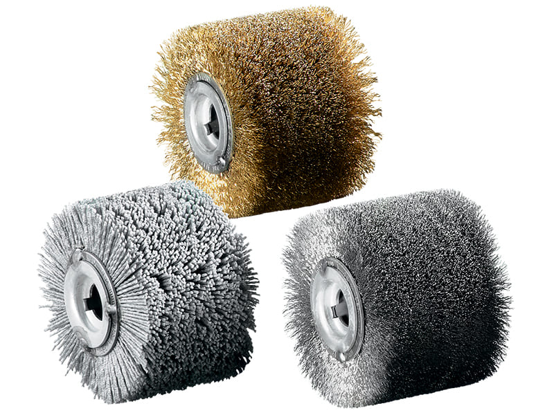 Щётка для сатинирования, проволока карбид кремния SIC 80/1.2, диаметр 100 мм ширина 100 мм