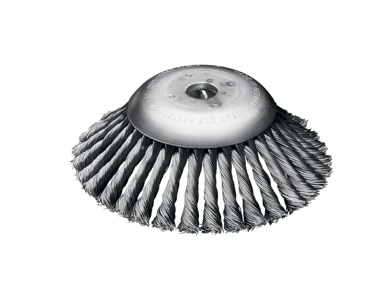 Щетка жгутовая коническая для триммеров со стальной гофрированной проволокой диаметр 170 мм длина 50 мм ворс 0,50 мм