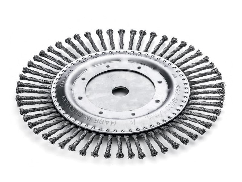 Щетка жгутовая дисковая для триммеров со стальной проволокой диаметр 250 мм длина 42 мм ворс 0,50 мм