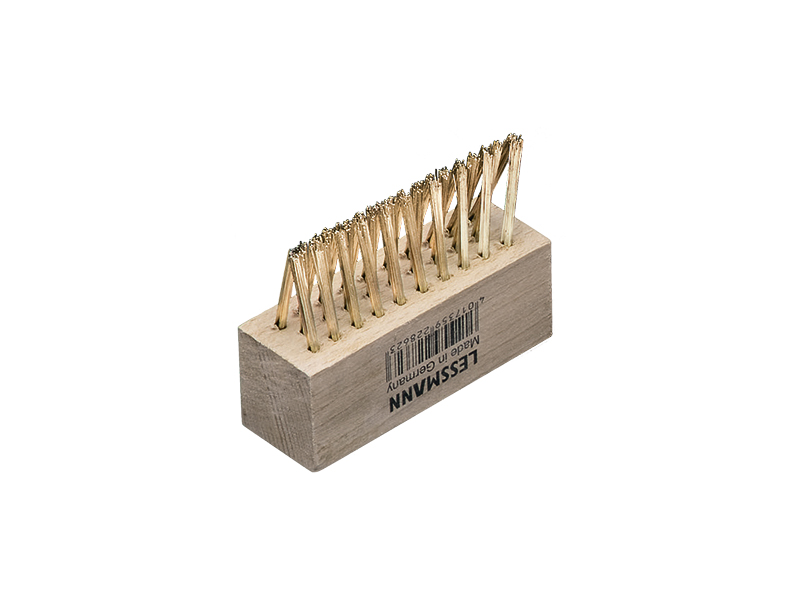 Щетка ручная от сорняков с латунированной проволокой ворс 0,35 мм отверстие для рукоятки Ø 23 мм