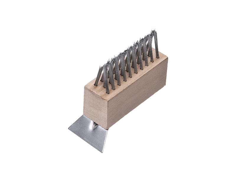 Щетка ручная от сорняков со скребком со стальной проволокой ворс 0,35 мм отверстие для рукоятки Ø 23 мм