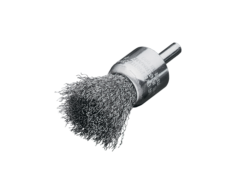 Щетка концевая с хвостовиком 6 мм со стальной проволокой диаметр 30 мм длина 25 мм ворс 0,30 мм