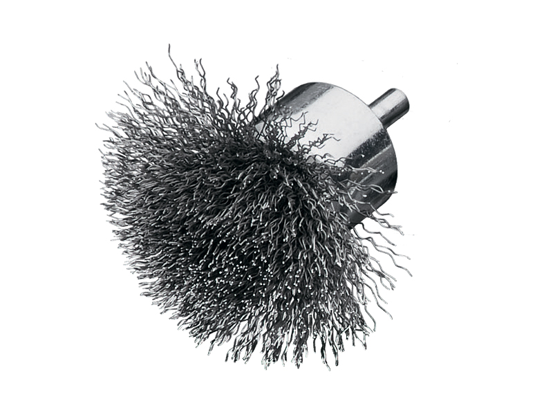 Щетка концевая с хвостовиком 6 мм со стальной проволокой диаметр 70 мм длина 25 мм ворс 0,30 мм