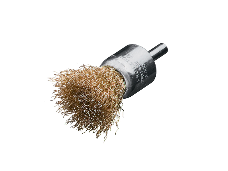 Щетка концевая с хвостовиком 6 мм со латунированной проволокой диаметр 30 мм длина 25 мм ворс 0,25 мм