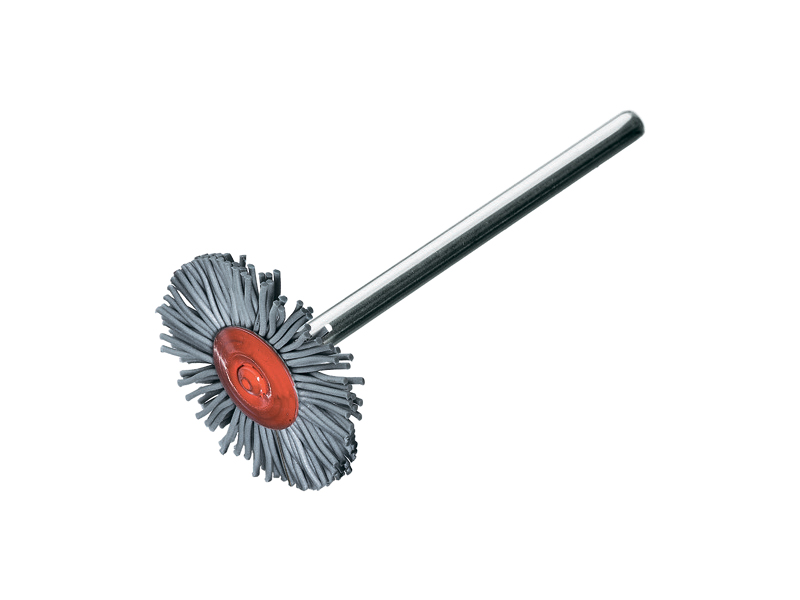 Щетка миниатюрная цилиндрическая с хвостовиком 3 мм волокно с карбидом кремния, диаметр 19 мм длина 5 мм ворс SIC 500/0.46