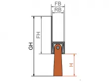 Полосовая щетка для алюминиевых h профилей длина 50 мм ворс из стальной проволоки