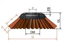 Щетка жгутовая коническая с проволокой из нержавеющей стали диаметр 115 мм длина 24 мм ворс 0,50 мм
