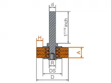 Щетка миниатюрная концевая с хвостовиком 3 мм нержавеющая проволока, диаметр 5 мм длина 8 мм ворс 0,10 мм
