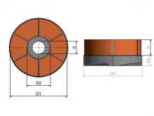 Набивная щетка HFB полный корпус диаметр корпуса 125 мм ворс SIC K 120