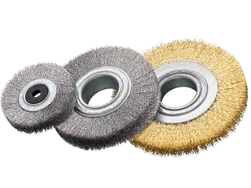 Однорядная цилиндрическая щётка, стальная гофрированная проволока диаметр 250 мм длина 45 мм ворс 0,30 мм