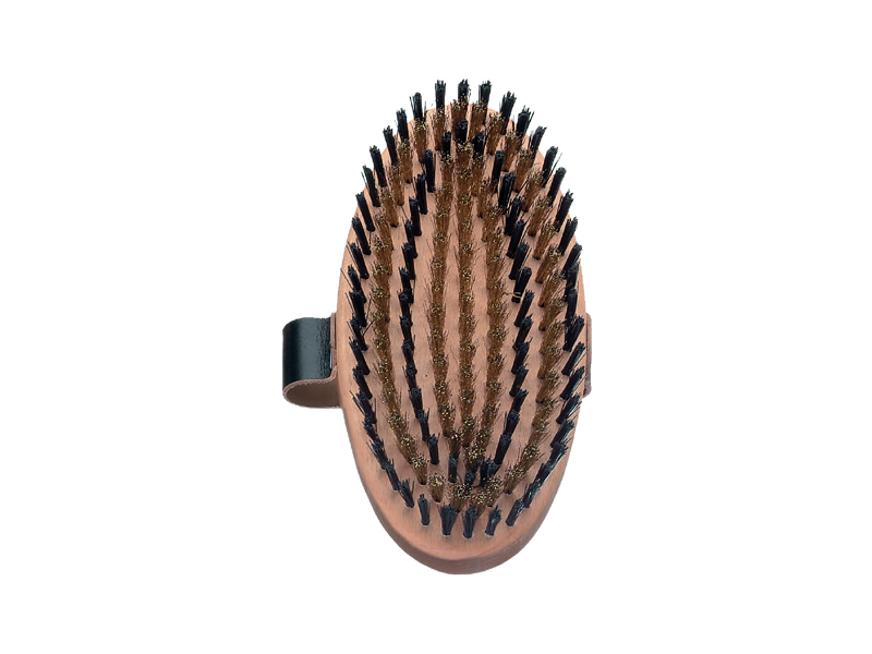 Щетка ручная каменщика с ремешком с гофрированной латунной проволокой ворс 0,20 мм лакированный корпус