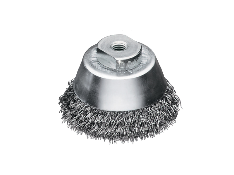 Чашечная щетка с гофрированной проволокой диаметр 65 мм длина 20 мм ворс 0,35 мм