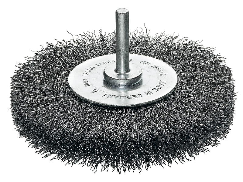 Щетка цилиндрическая с хвостовиком 6 мм со стальной проволокой диаметр 70 мм длина 19 мм ворс 0,50 мм