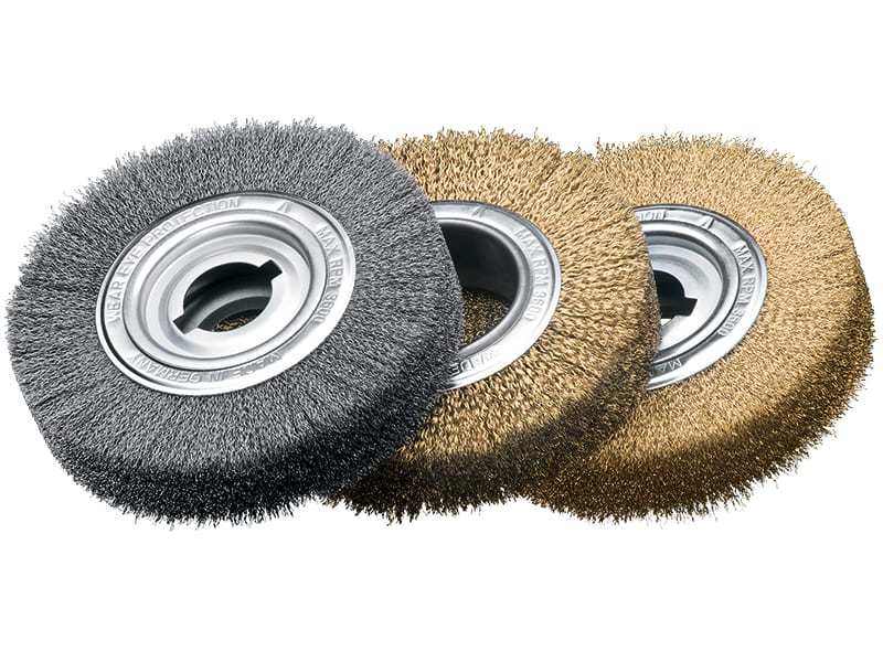 Щетка для удаления заусенцев, стальная проволока диаметр 250 мм длина 100 мм ворс 0,50 мм