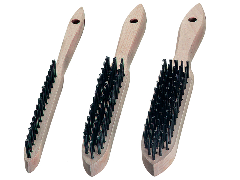 Щетка ручная стандартная с гофрированной латунированной проволокой 6 рядов ворс 0,30 мм